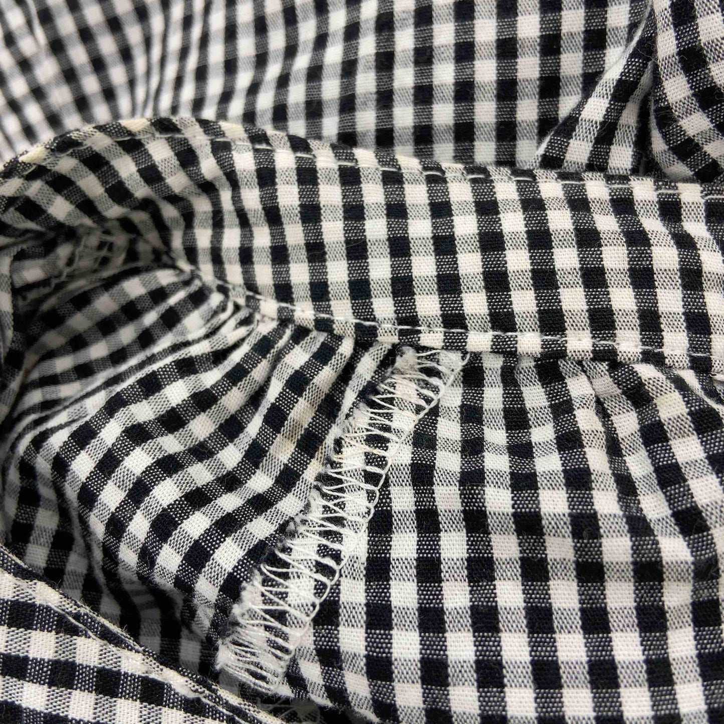 レディース 長袖シャツ　ブラウス　ギンガムチェック　ラグランスリーブ　黒