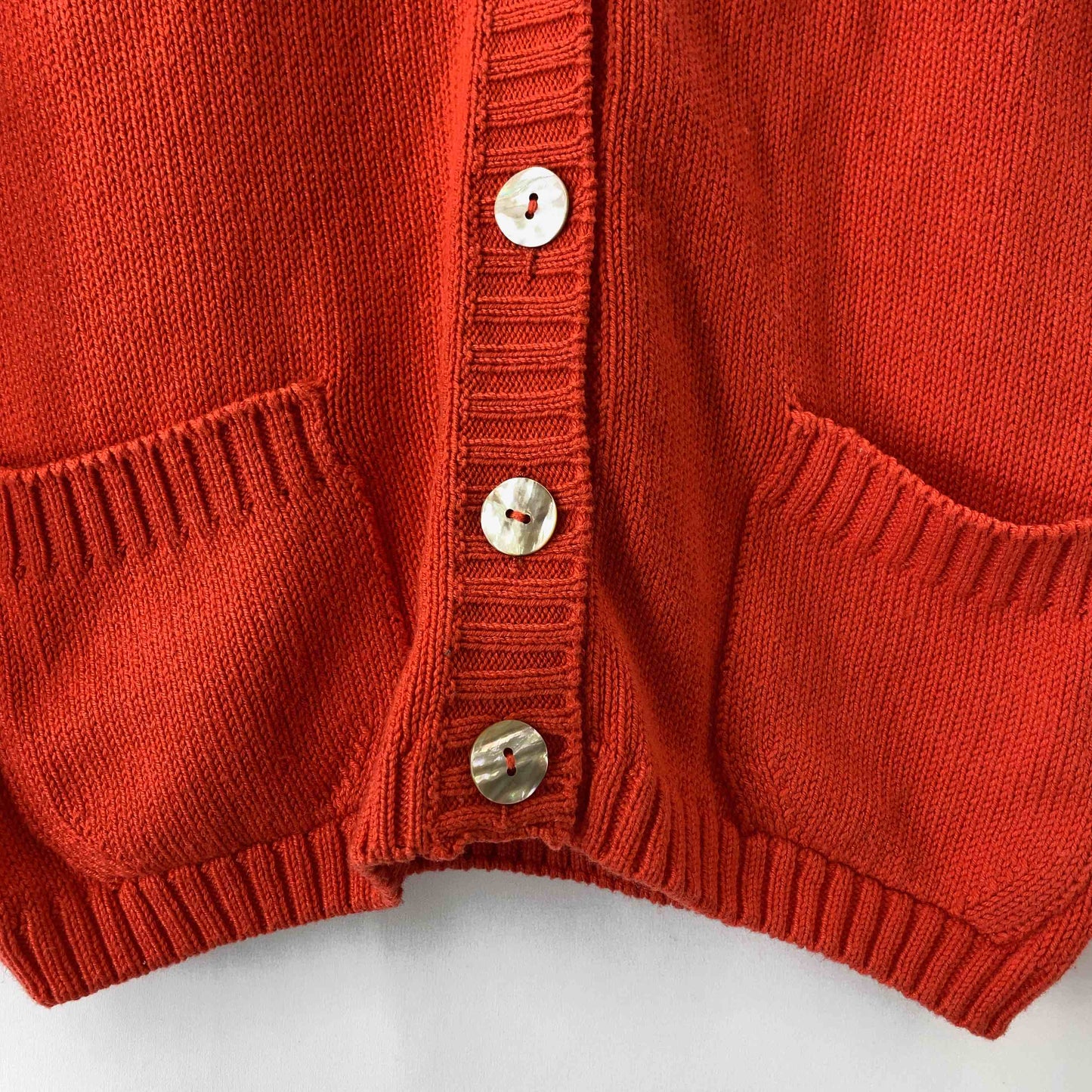 レディース カーディガン   オレンジ イタリア製 カシミア混 サイズM