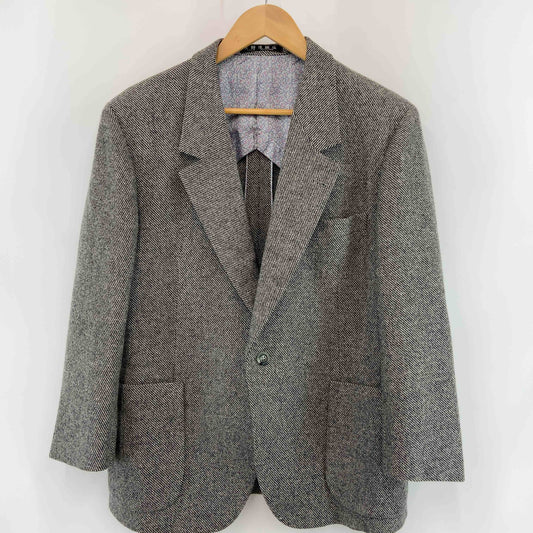 大野洋服店 グレー 波柄 内側ペイズリー メンズ テーラードジャケット