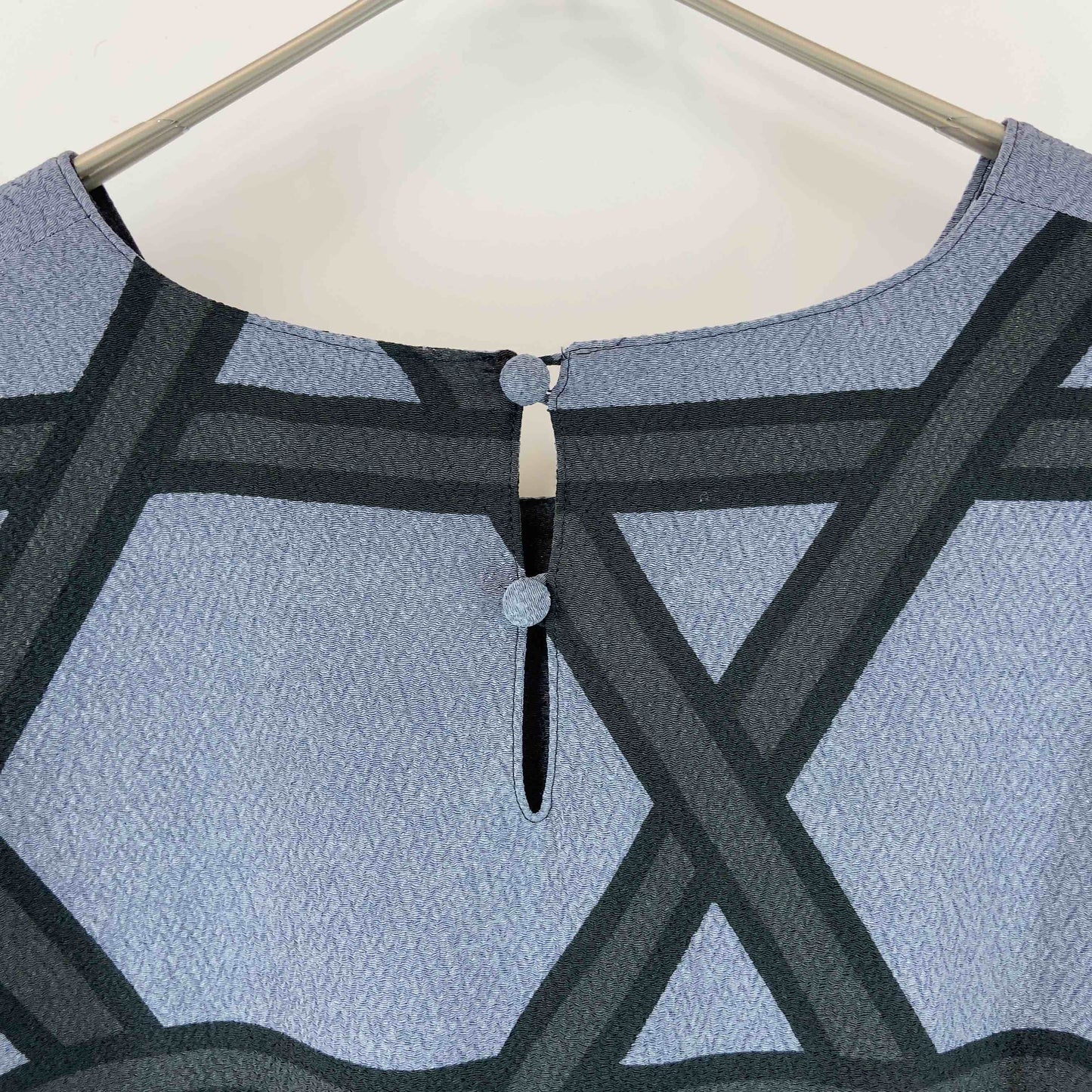 詩仙堂 BY HITOSHI シセンドウ  レディース 長袖シャツ ちりめんブラウス　花柄　ブルー