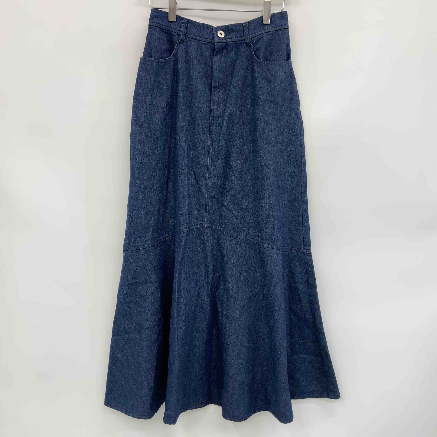 Melan Cleuge メランクルージュ デニムスカート ブルー系 フレアスカート 無地 シンプル レディース ロングスカート