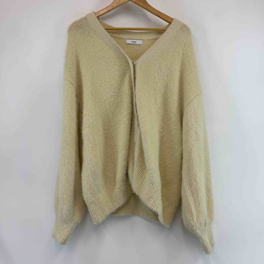 Discoat ディスコート レディース Vカーディガン ベージュ ファーニット