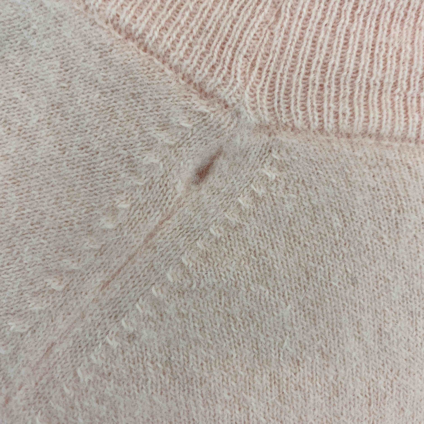 レディース ニット/セーター 半袖 モヘア調 ピンク