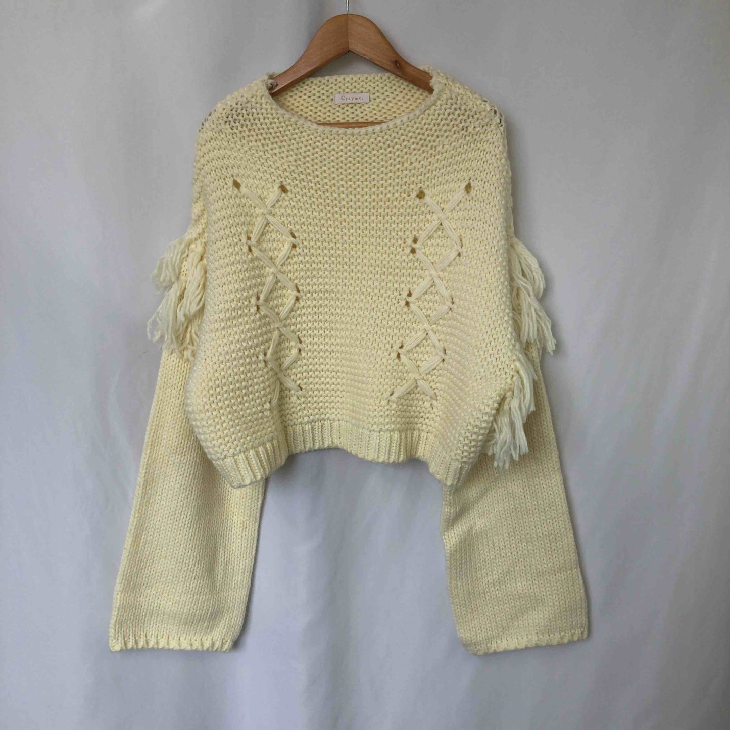 Crayme, クレイミー レディース 長袖セーター 白 tk