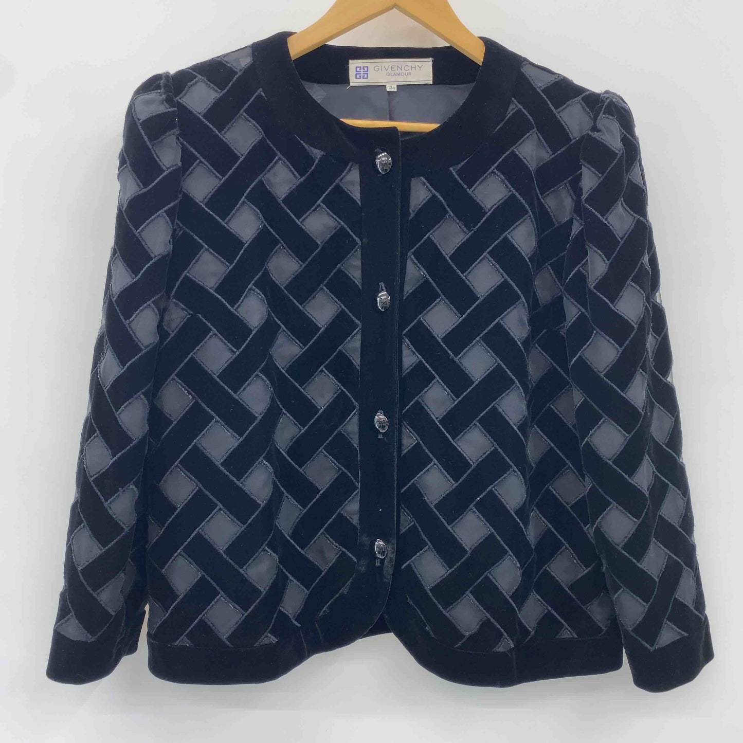 GIVENCHY ジバンシー レディース ノーカラージャケット　セットアップ　タイトスカート　ベロア　黒