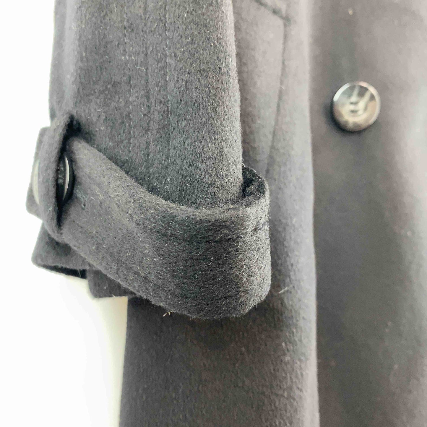 BALMAIN バルマン レディース ステンカラーコート ブラック カシミヤ100%