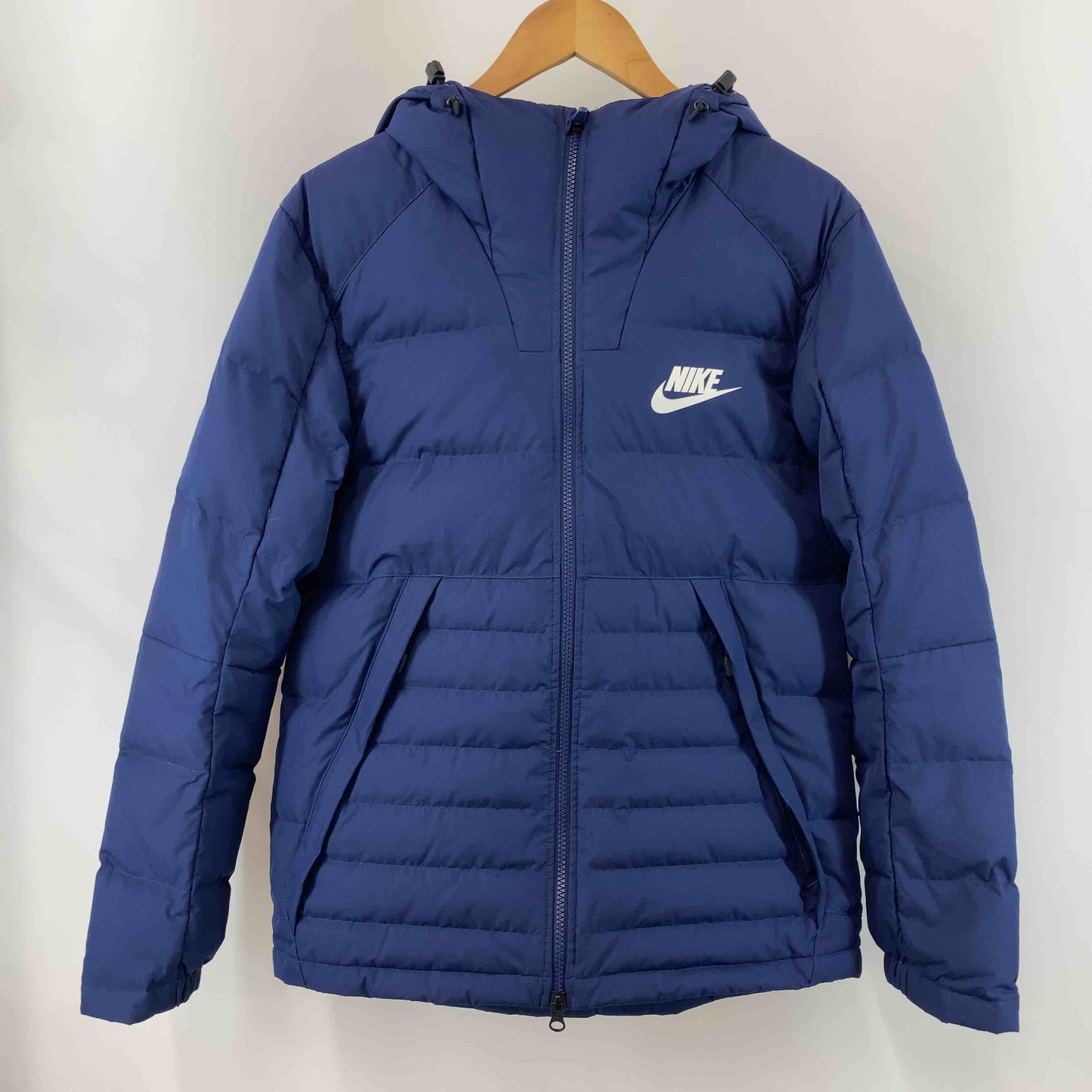 NIKE ナイキ レディース ダウンジャケット ネイビー系 スポーツブランド ジップアップ ワンポイントロゴ