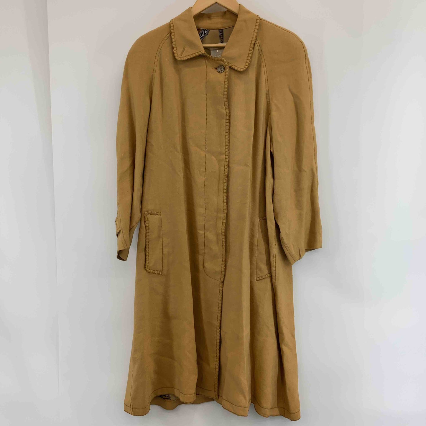 伊太利屋  レディース ステンカラーコート オレンジ系