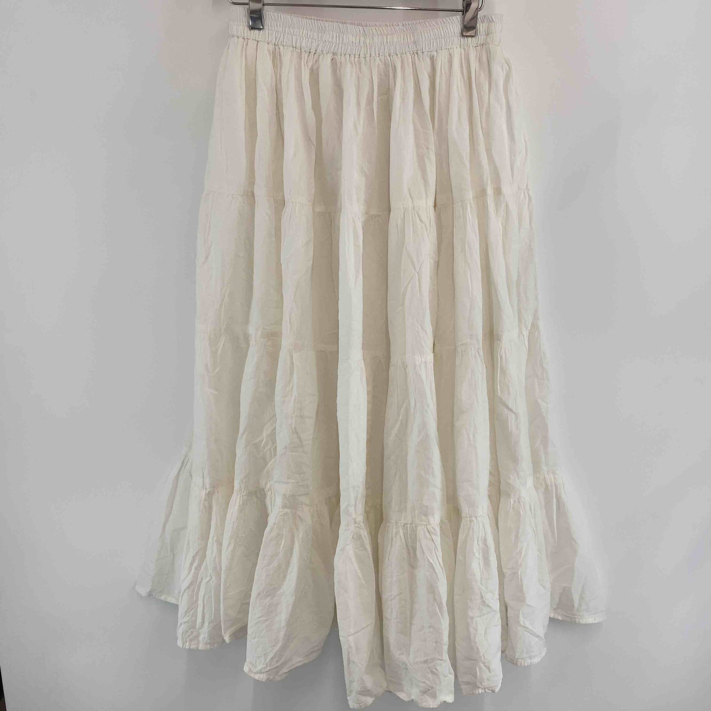 レディース ロングスカート 白 コットン