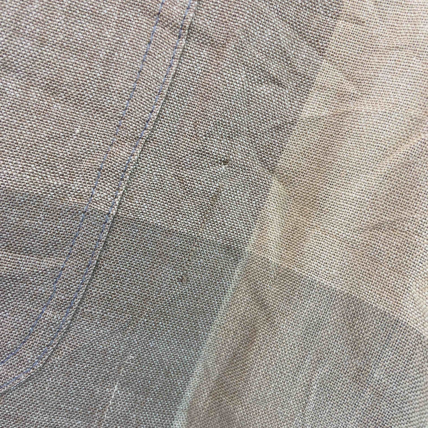 GOOUCH グーチ メンズ 半袖シャツ　シルク・リネン混　チェック　ボタンダウン　ブルー