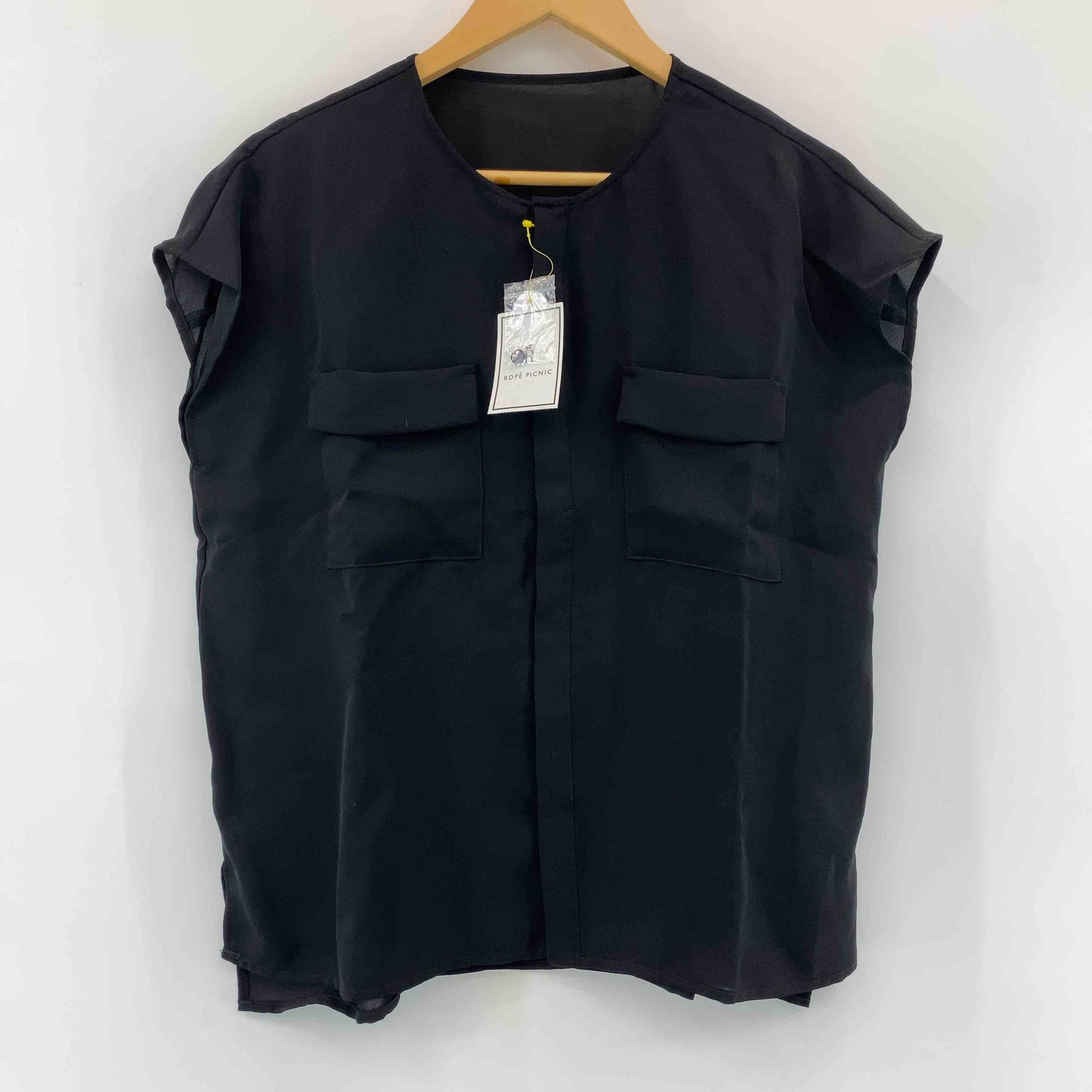 Rope Picnic ロペピクニック レディース フレンチスリーブブラウス クールネック ブラック