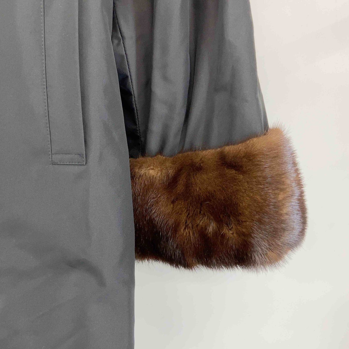 レディース 毛皮 ファーコート リバーシブル 茶色 黒 スタンドカラー