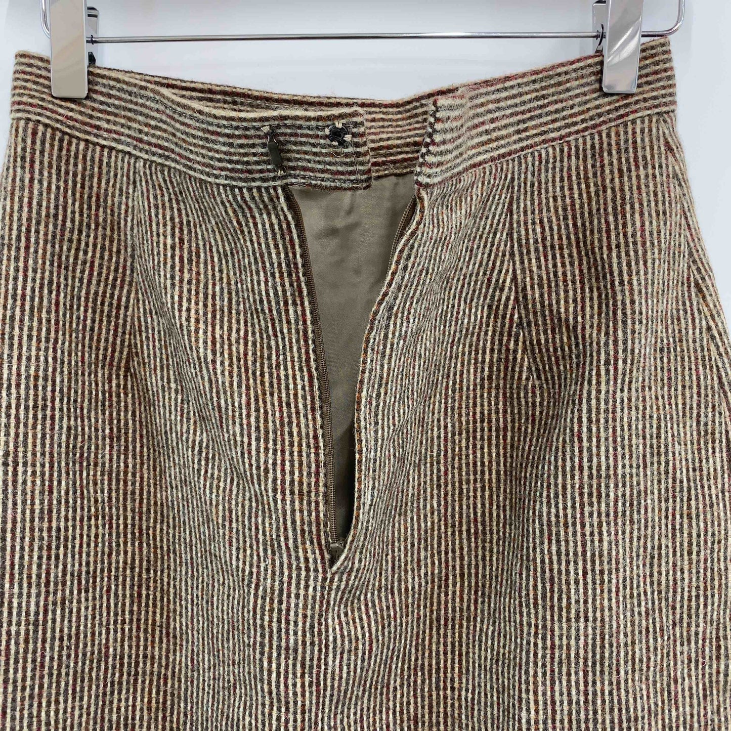 レディース テーラードジャケット ウール100％ セットアップ スカート チェック柄