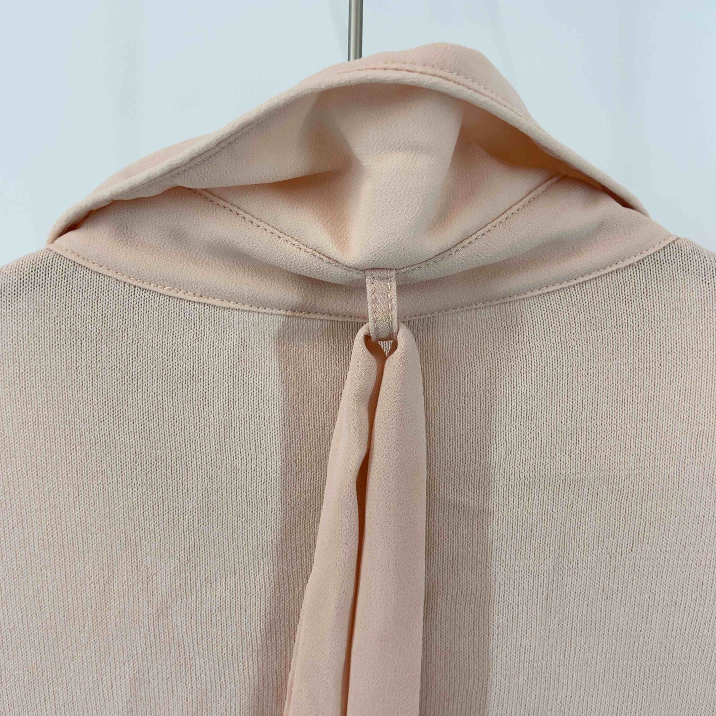 Sov. ソブ レディース 半袖ニット　ブラウス　リボン　フリル　ピンク