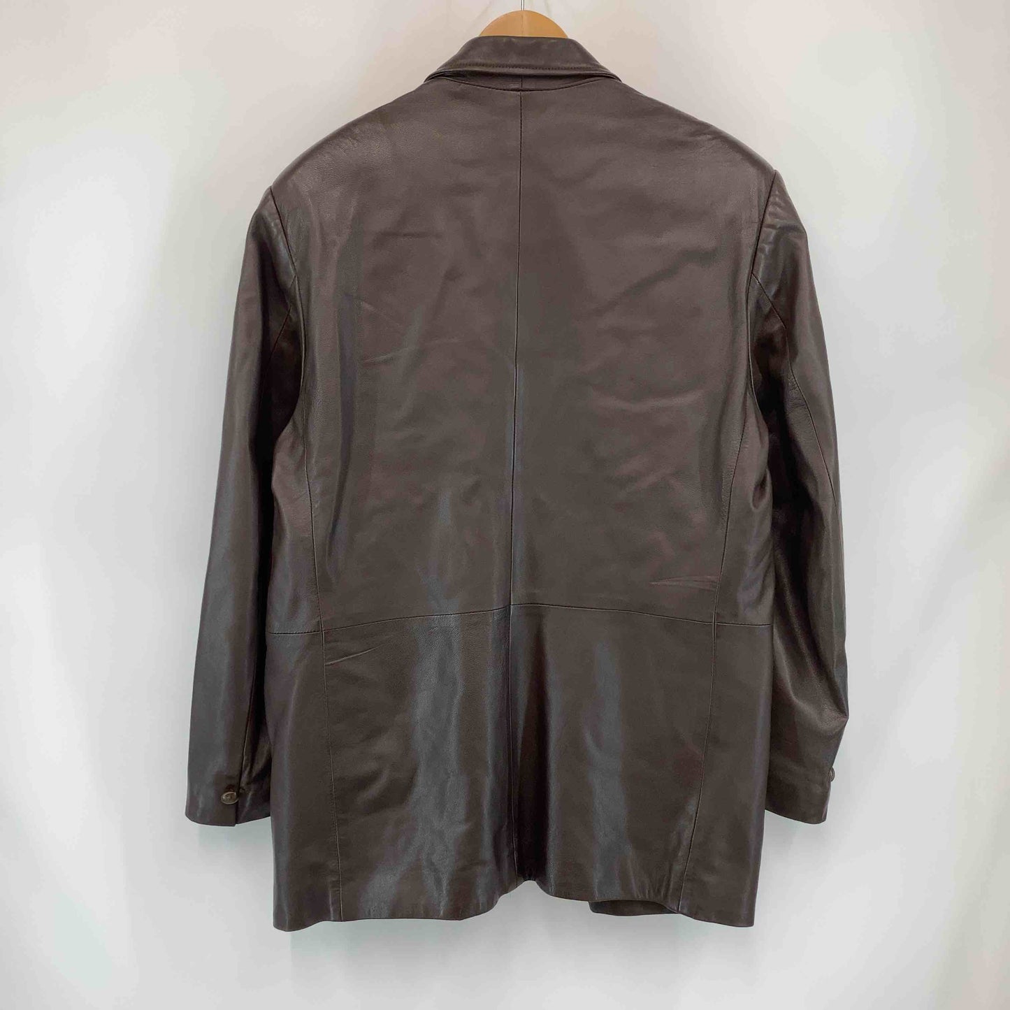 メンズ レザージャケット　テーラード　トルコ製　くるみボタン　ブラウン系