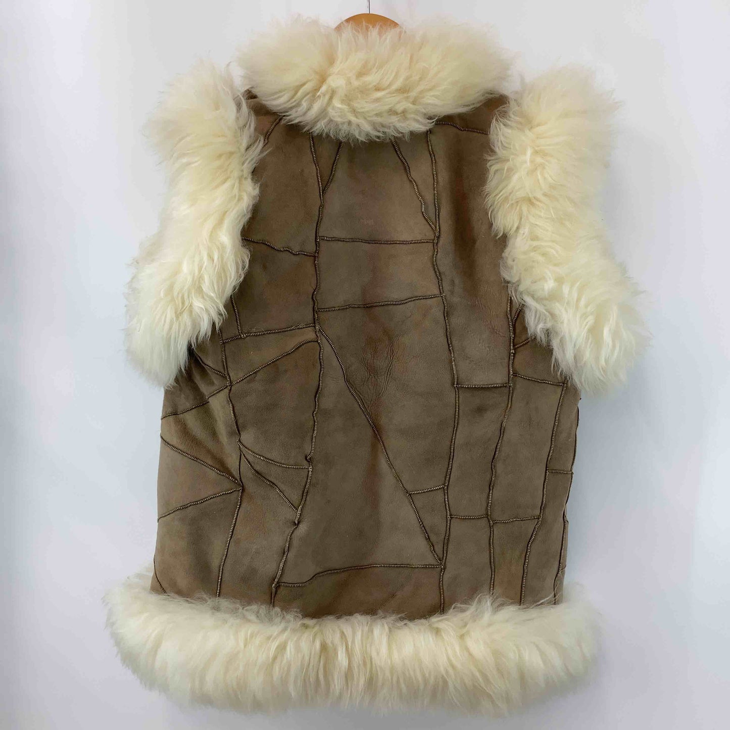 レディース 毛皮/ファーベスト ムートン ブラウン