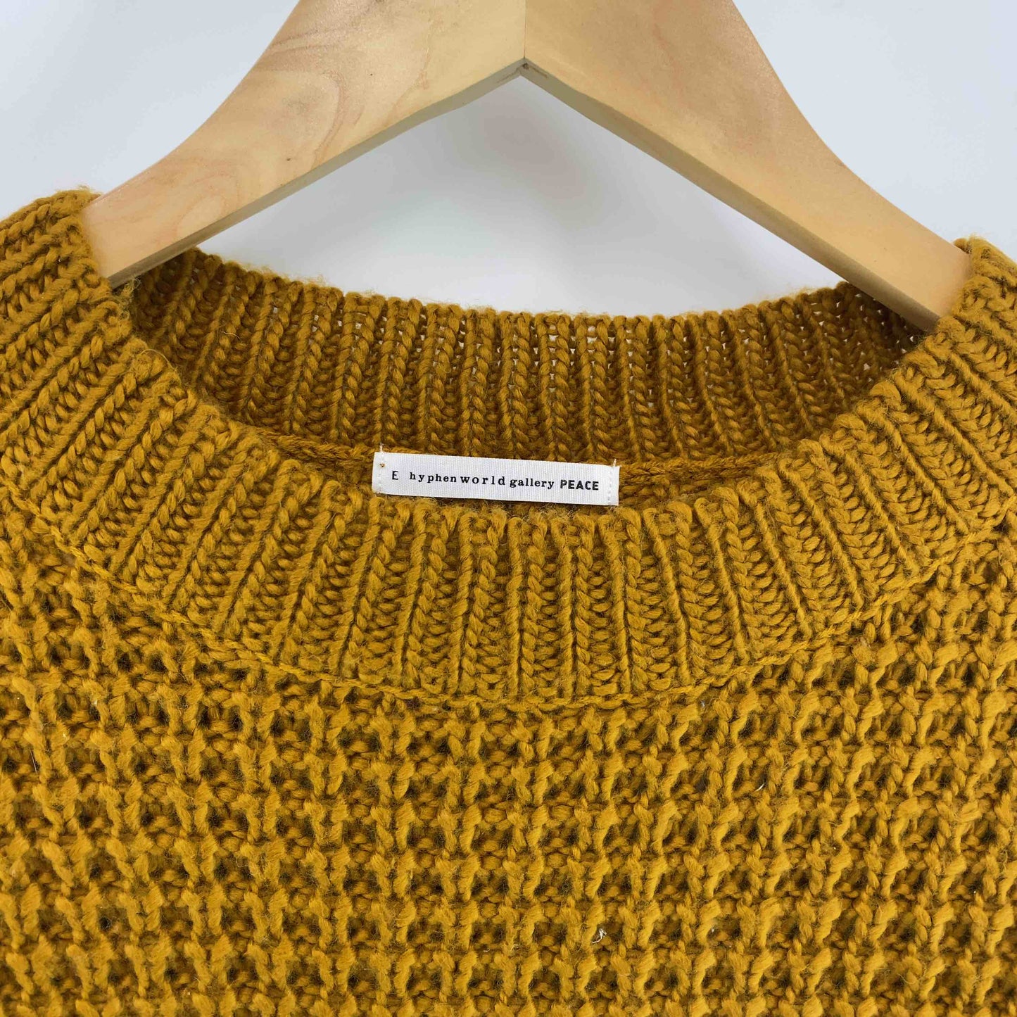 E hyphen world gallery イーハイフンワールドギャラリー レディース ニット オーカー 畦柄