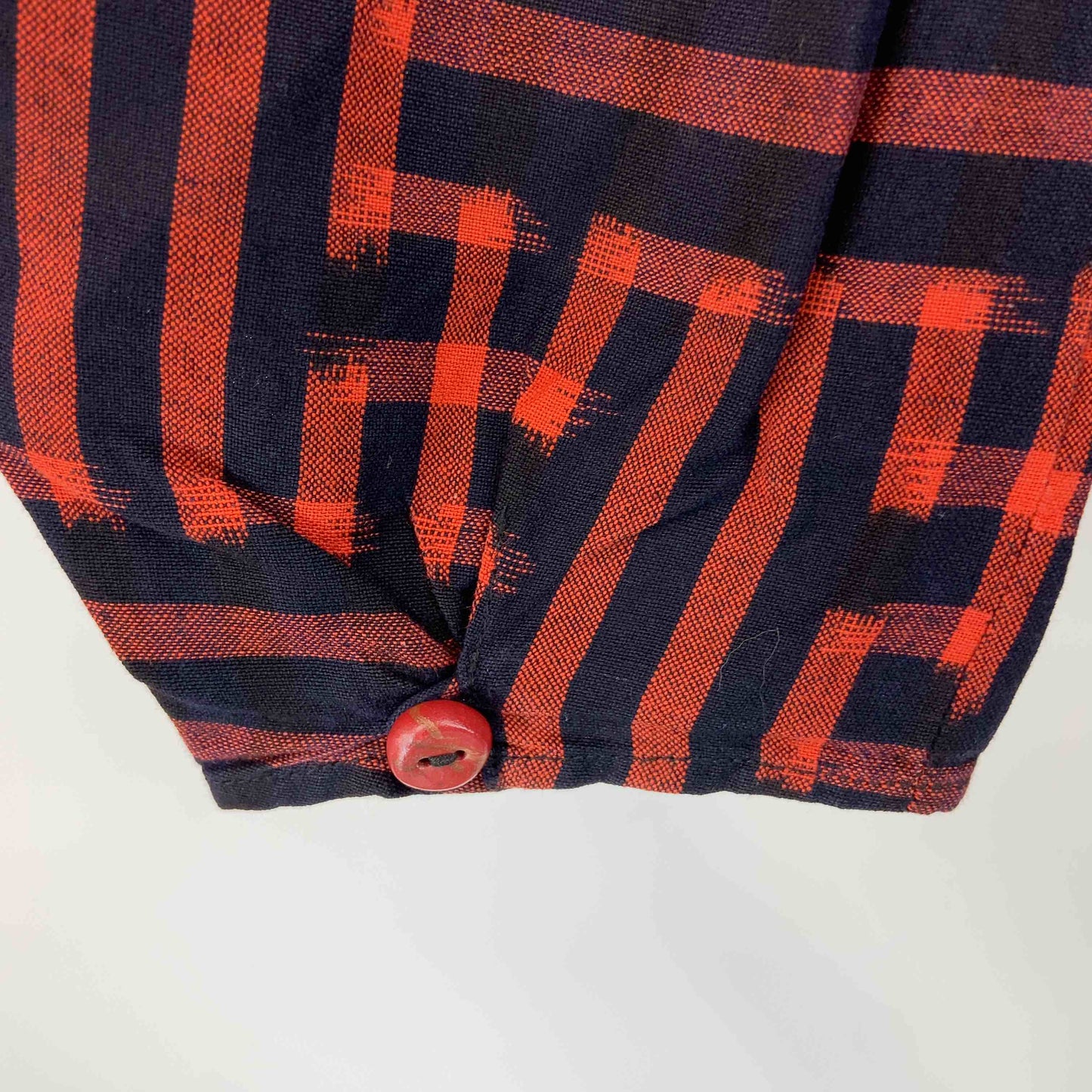 草野栄 レディース 長袖シャツ/ブラウス 七分袖 絣(かすり)模様 赤