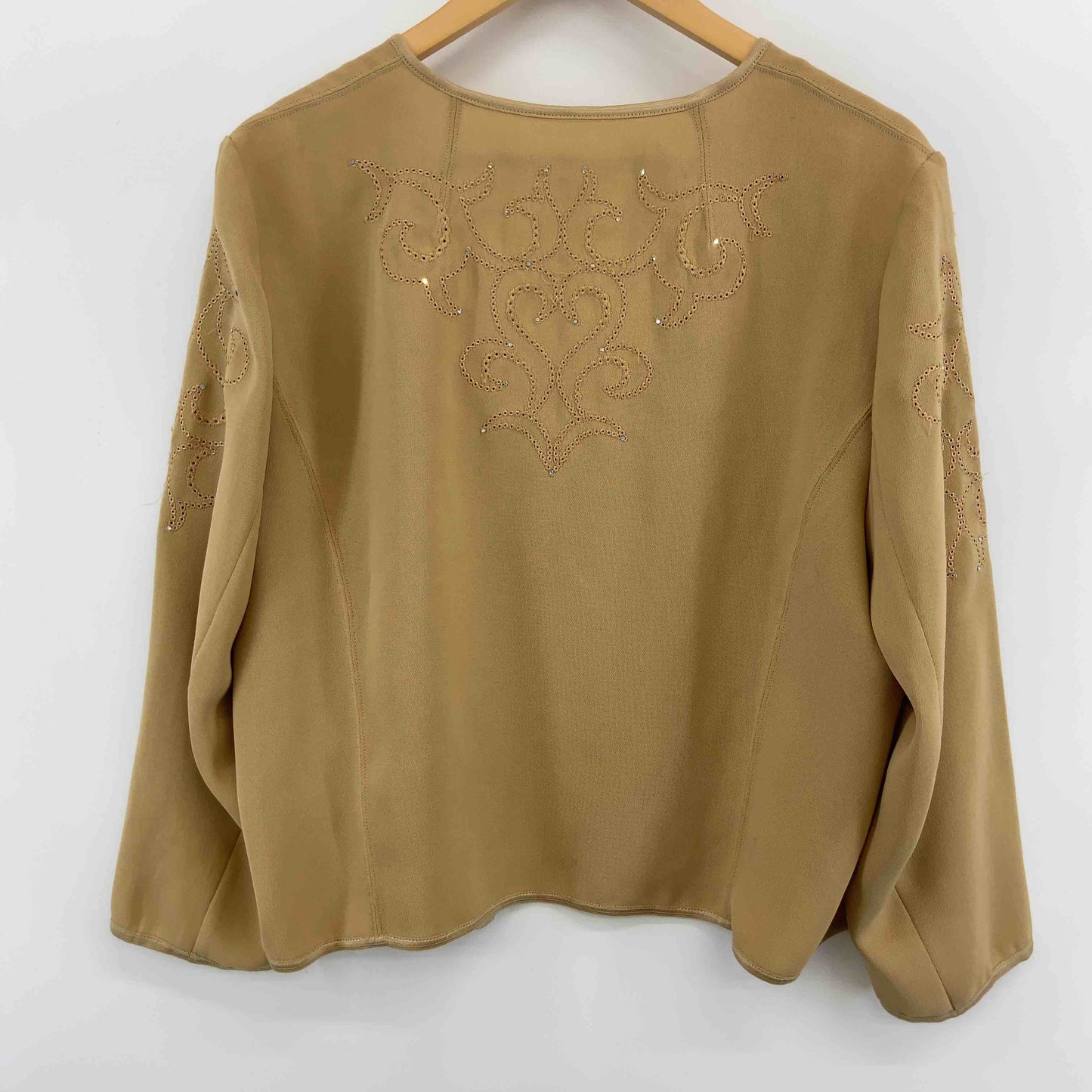 伊太利屋 イタリヤ レディース ノーカラージャケット ベージュ