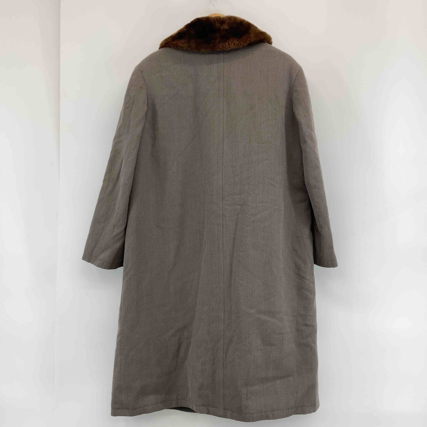 レディース チェスターコート ダブルブレスト 茶 ファー 裏ボア