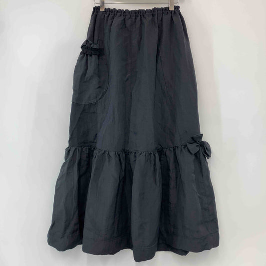 レディース ロングスカート ブラック　リボン付き