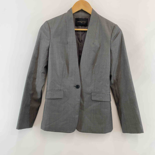 UNITED ARROWS ユナイテッドアローズ レディース ノーカラージャケット グレー ウール