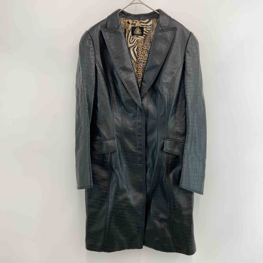 伊太利屋 イタリヤ レディース フェイクレザージャケット テーラードコート ブラック