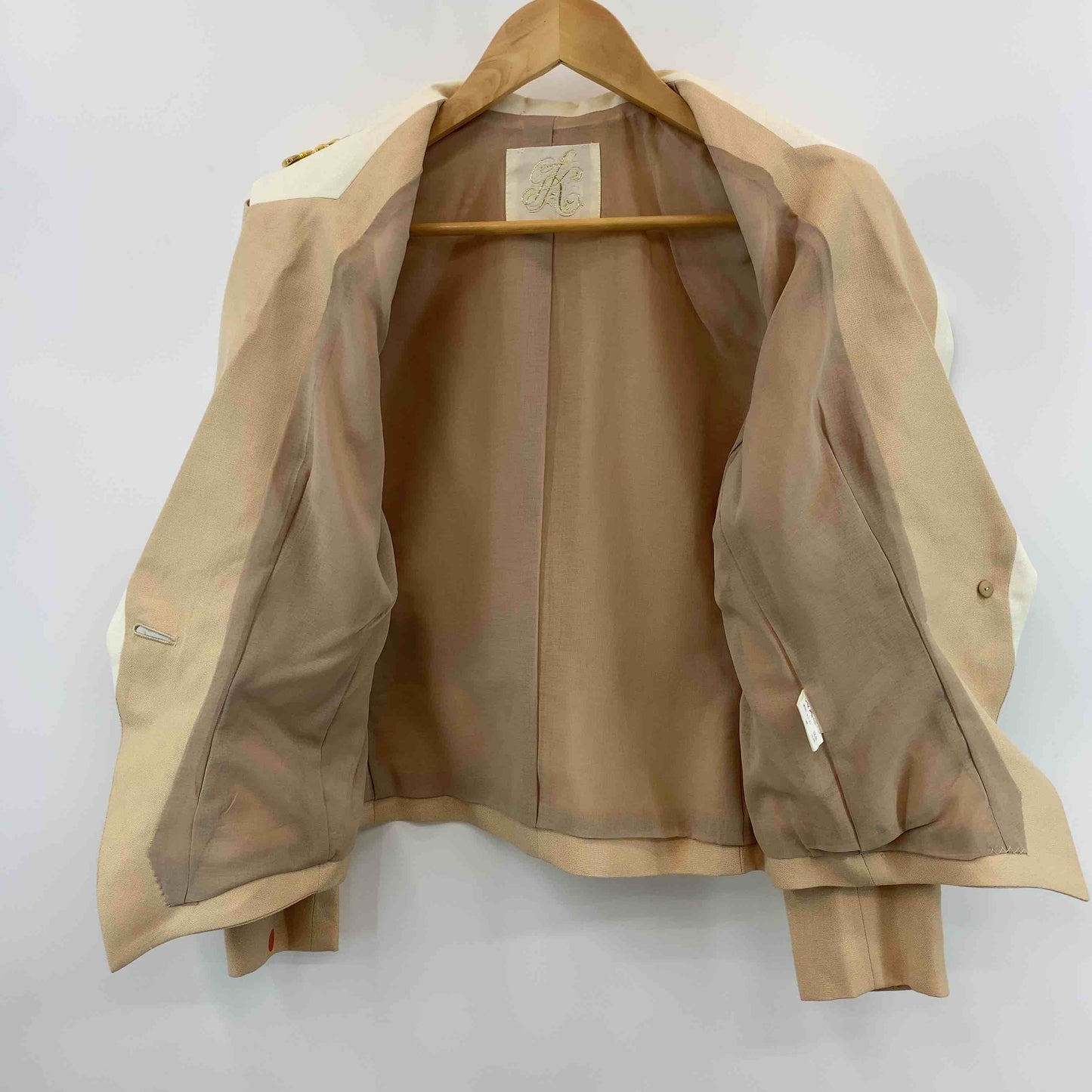 伊太利屋 イタリヤ レディース テーラードジャケット スカート セットアップ ベージュ アイボリー