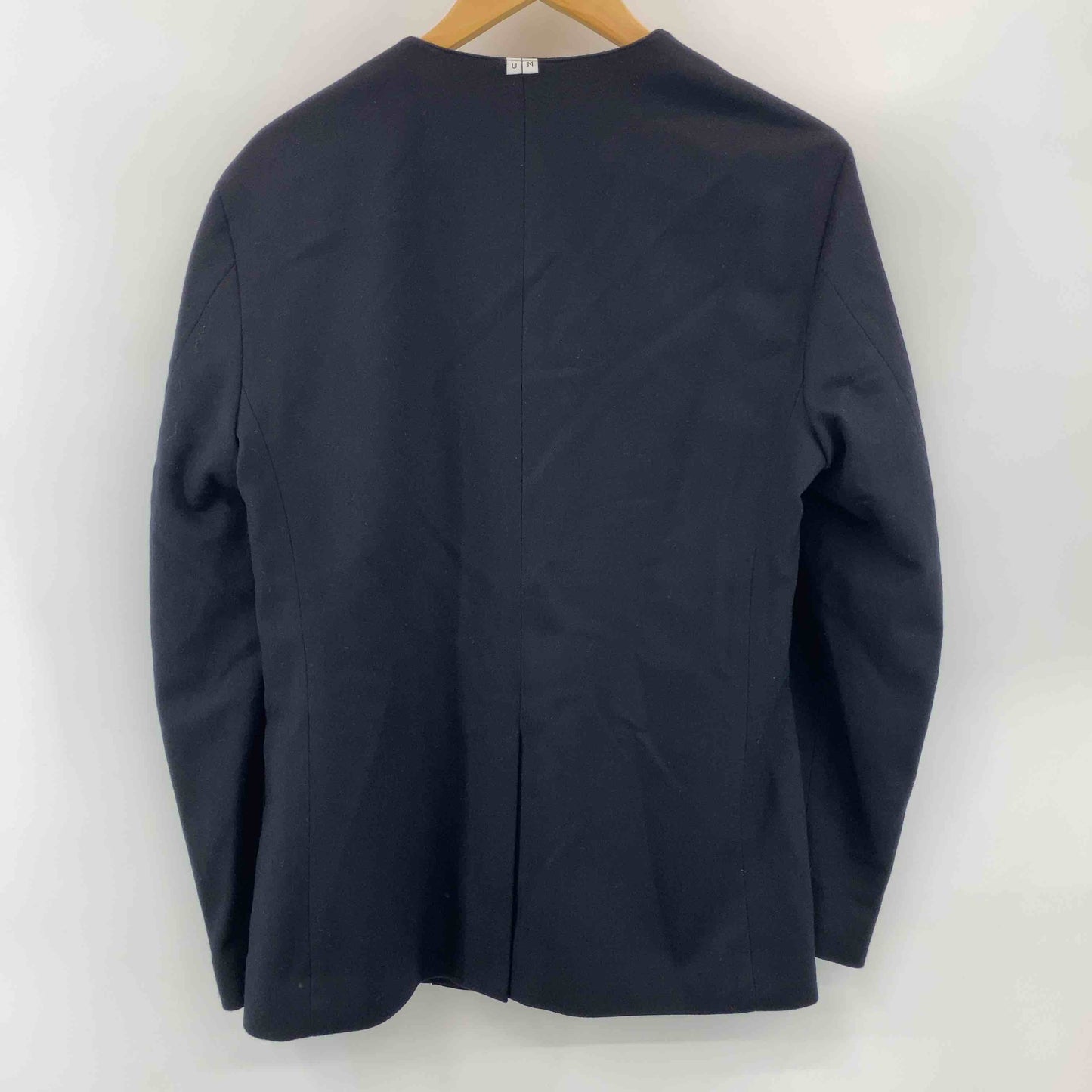 undecorated MAN アンデコレイテッドマン メンズ ノーカラージャケット ウール ブラック パッチポケット センターベント