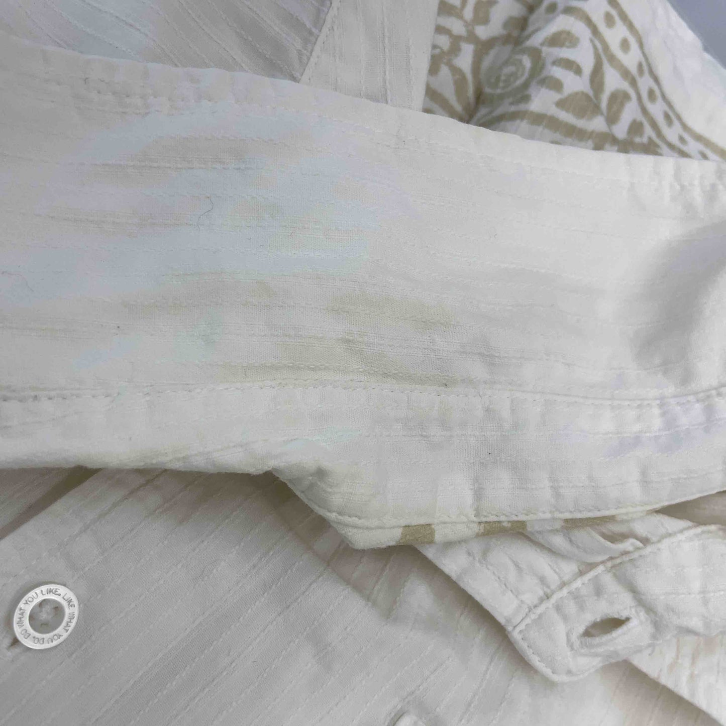 mont-bell モンベル ホワイト 裾デザイン 木 メンズ 半袖シャツ