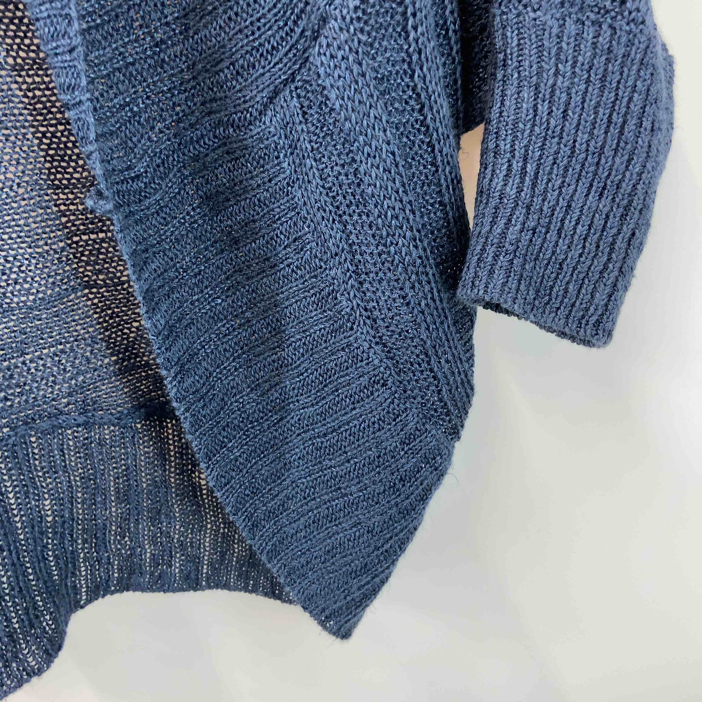ANAYI アナイ ブルー系 シンプル ニット地 羽織り レディース カーディガン