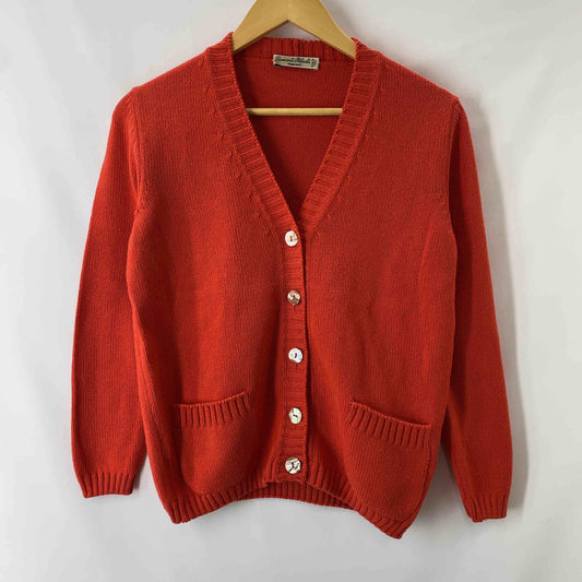 レディース カーディガン   オレンジ イタリア製 カシミア混 サイズM