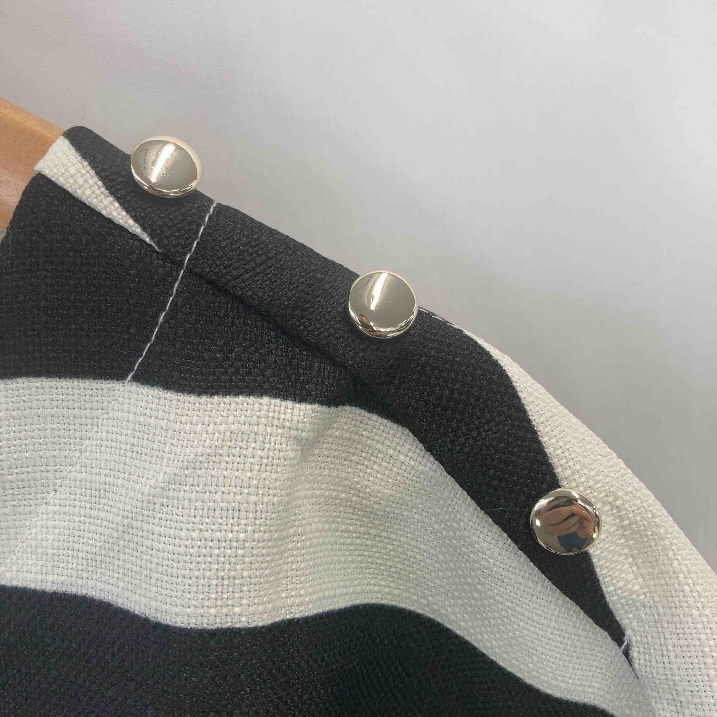 grove グローブ レディース 半袖シャツ/ブラウス 白黒 ボーダー柄 tk