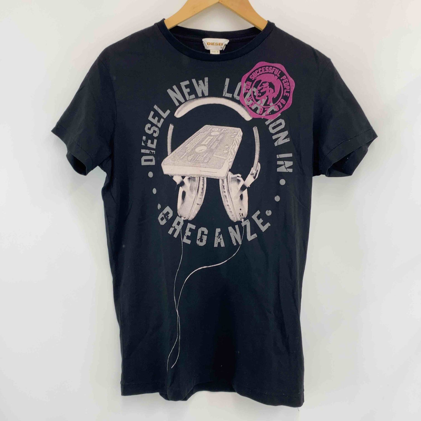 DIESEL ディーゼル メンズ Tシャツ（半袖）フロントプリント ブラック