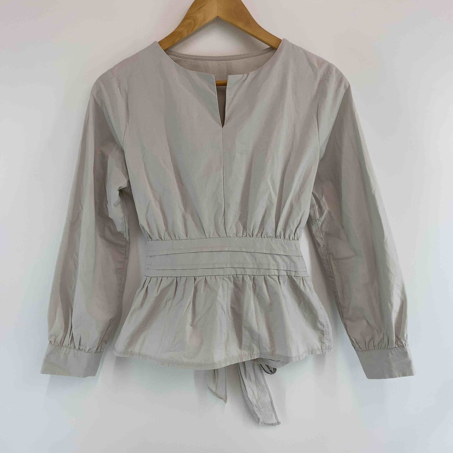 fifth フィフス ライトグレー　プルオーバー　リボン付き　レディース 長袖シャツ/ブラウス