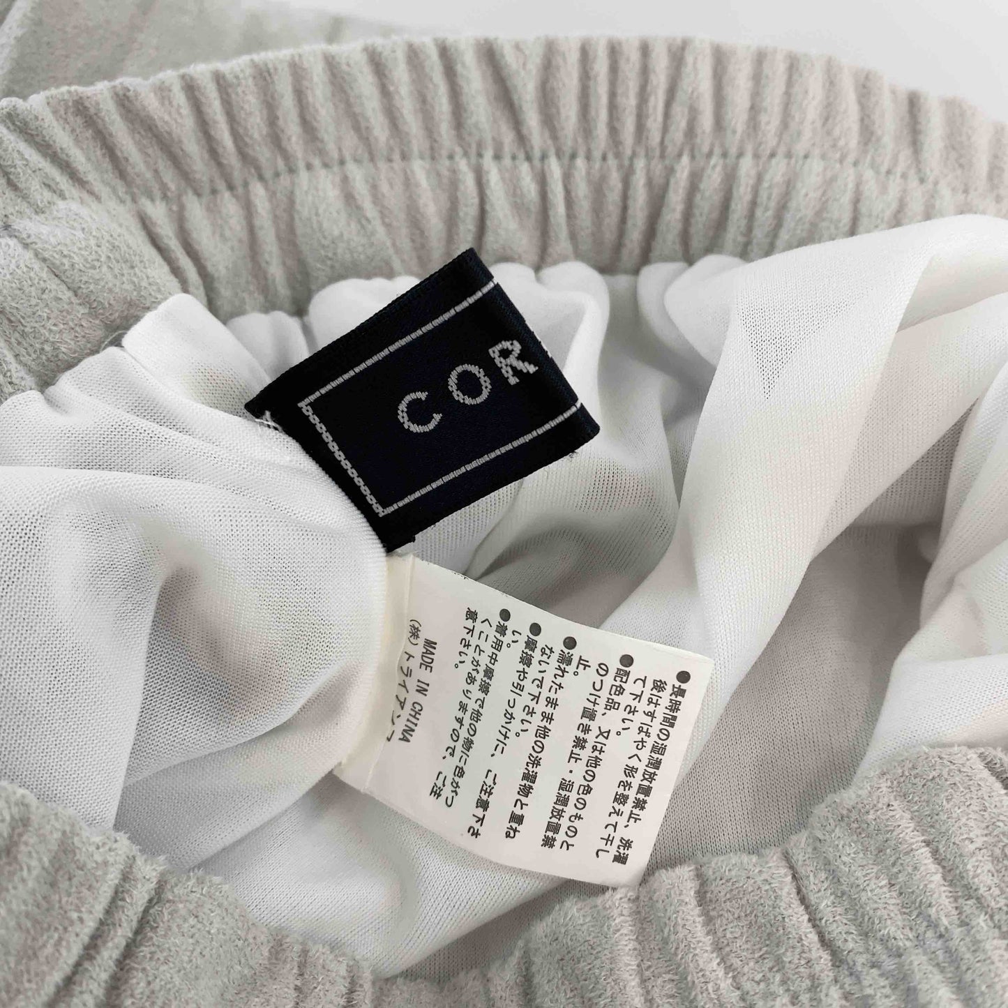 CORNERS コーナーズ レディース ロングスカート プリーツ スウェード風 ライトグレー