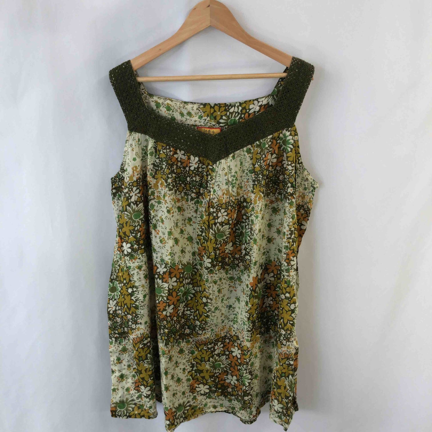 India form kkhouse  レディース キャミソール グリーン 花柄 tk