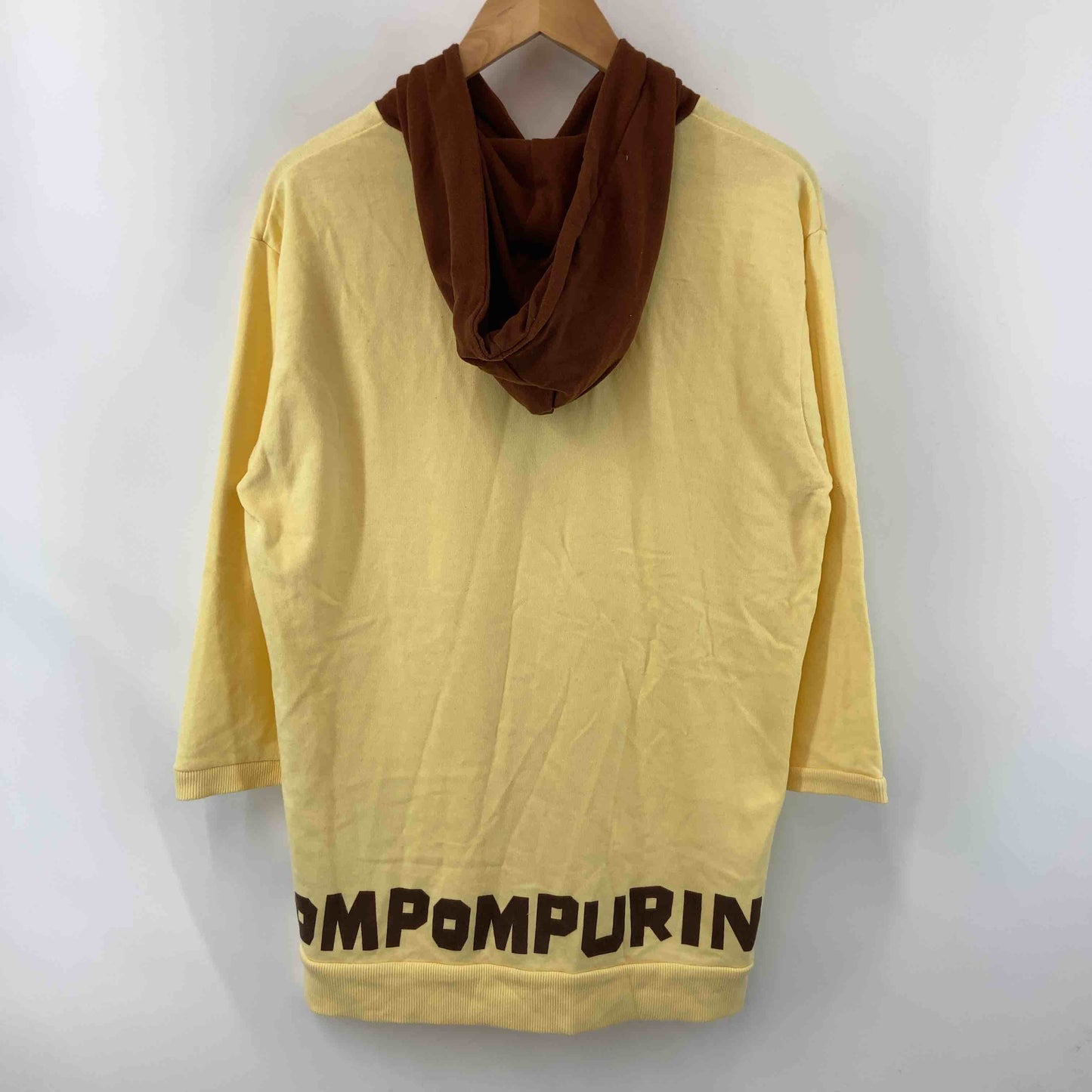 サンリオ ポムポムプリン レディース 長袖パーカー キャラクタープリント イエロー 綿混