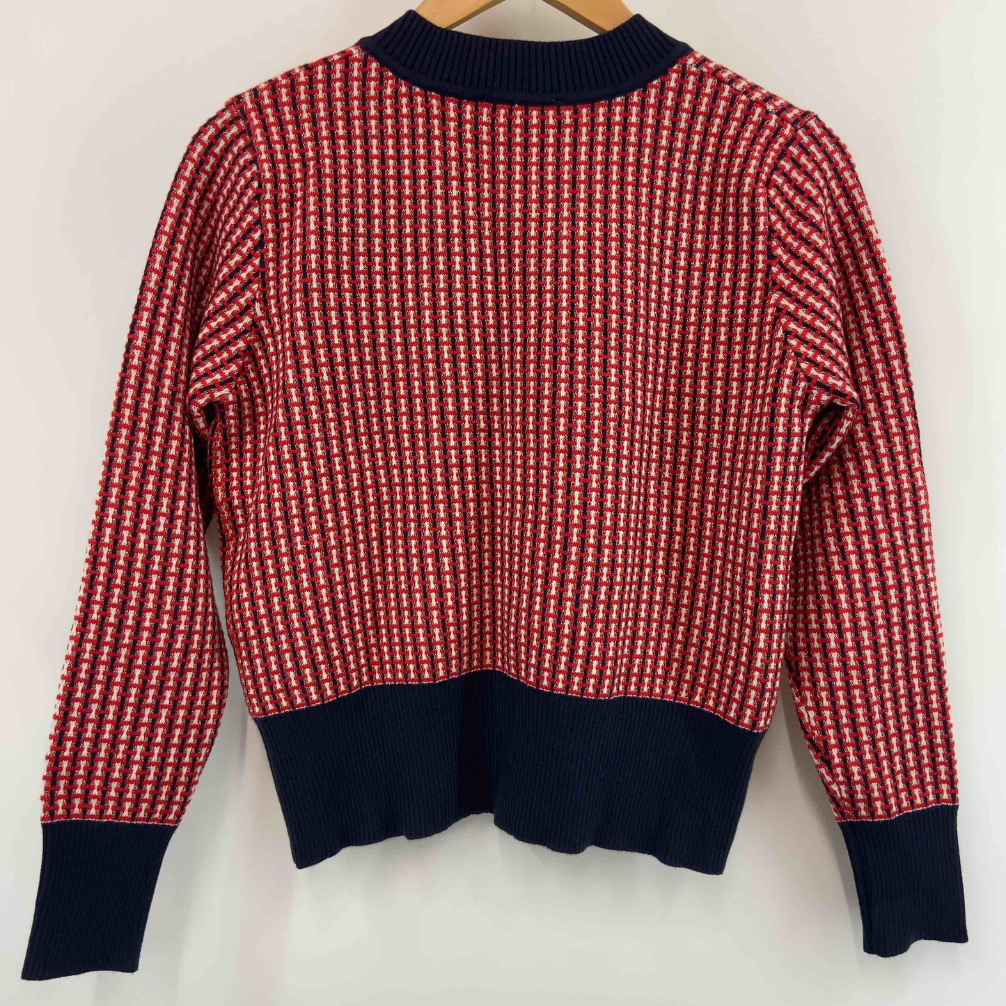 レディース ニット　カーディガン　装飾　赤　S