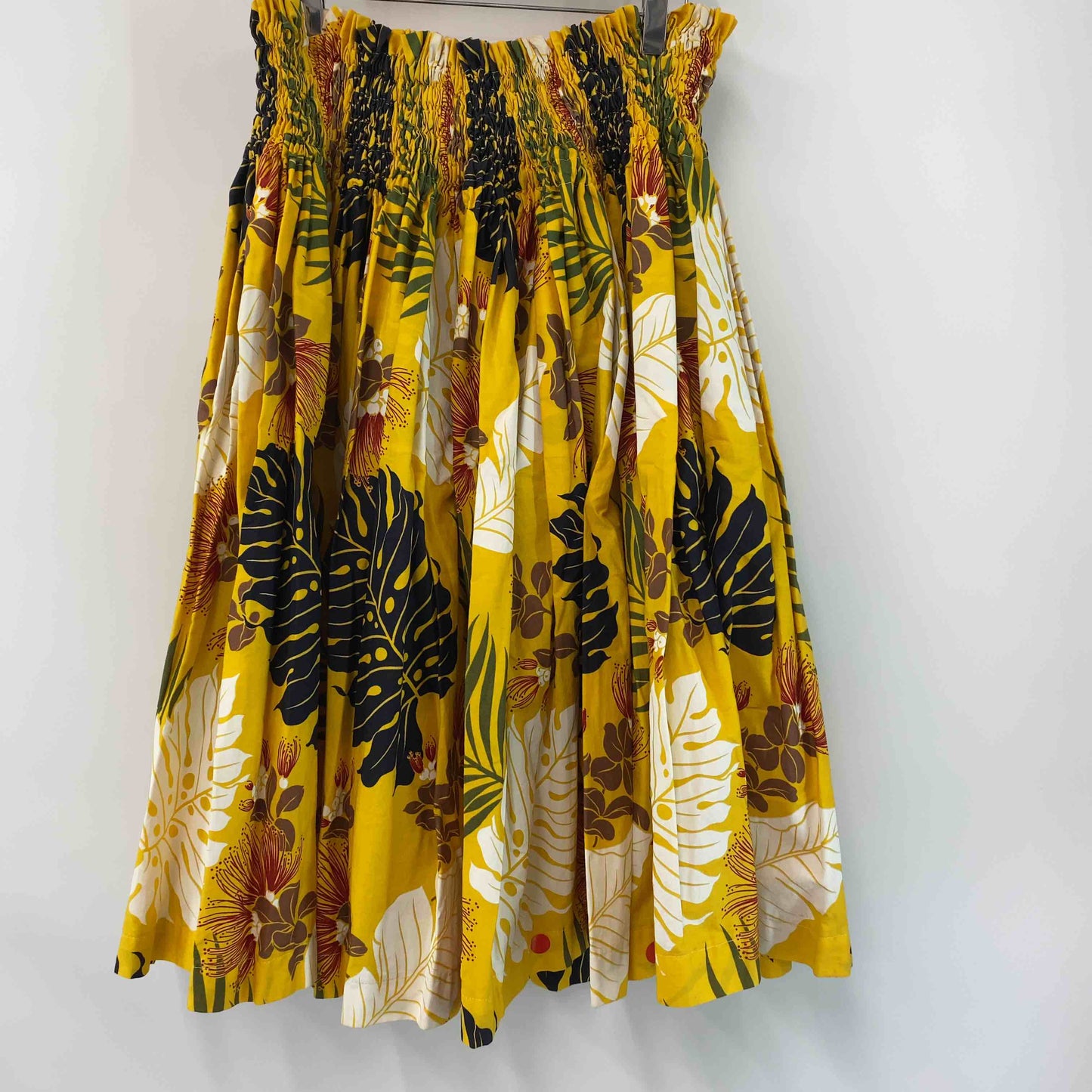 レディース ひざ丈スカート パウスカート ハワイアン フラダンス 黄色 イエロー