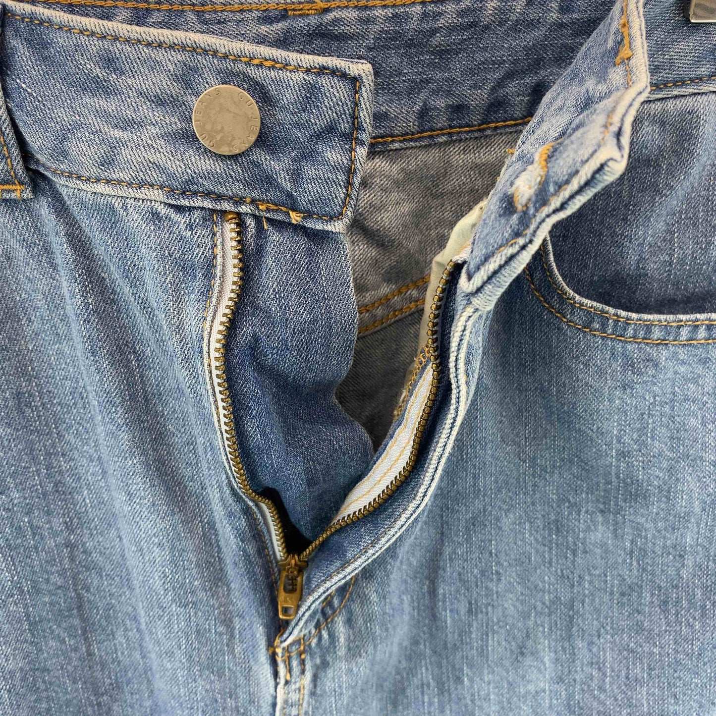 GU ジーユー レディース ロングスカート デニム 裾フリンジ スリット