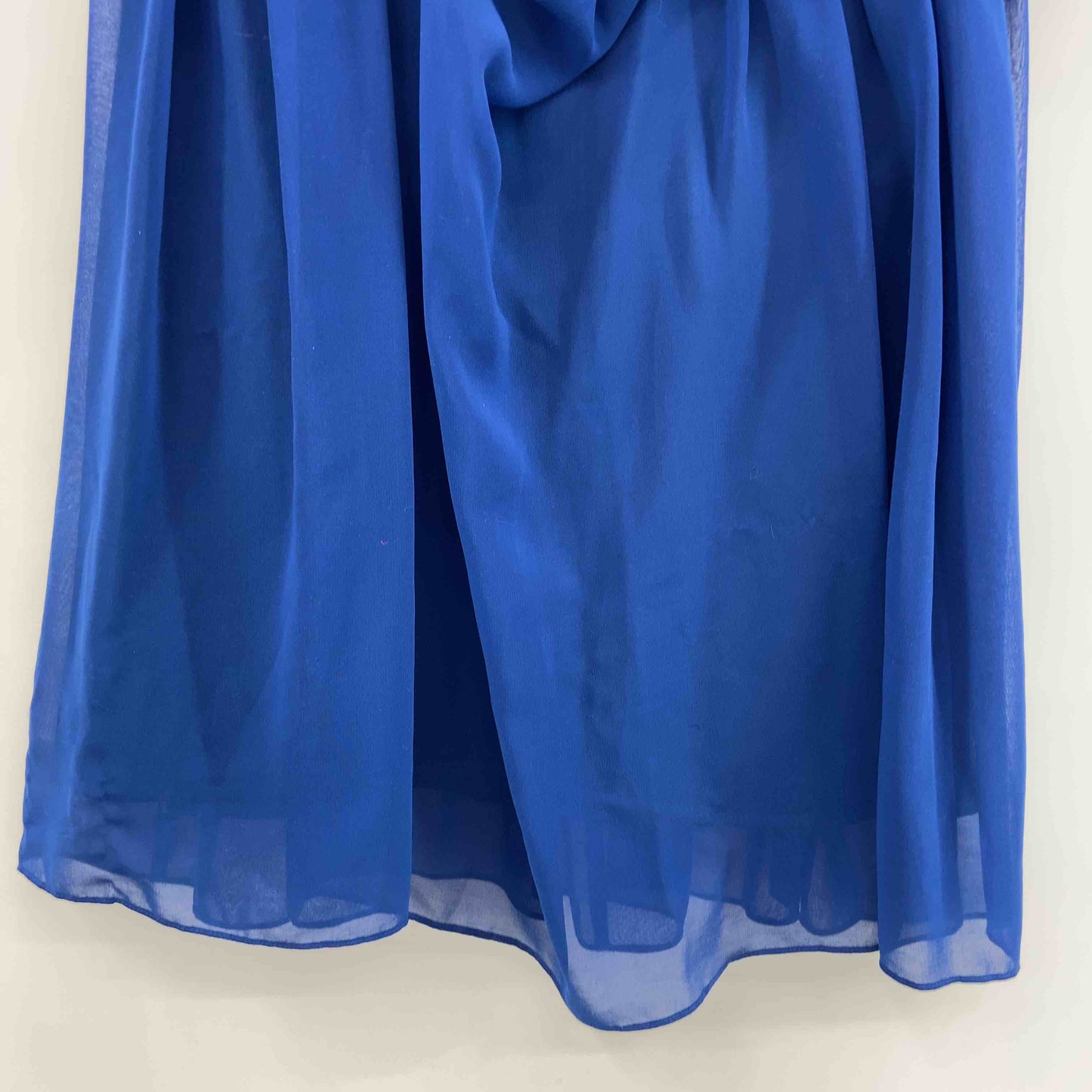 SISLEY シスレー レディース ノースリーブワンピース キャミ付き ロイヤルブルー シフォン ひざ丈