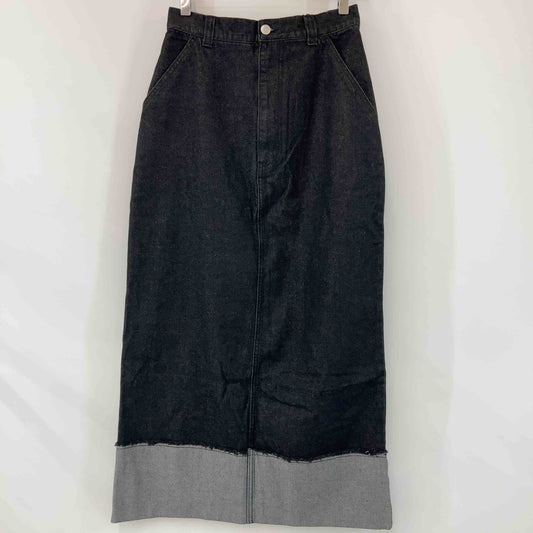 forksy. フォルクシー レディース ロングスカート ブラックデニム 裾切り替え