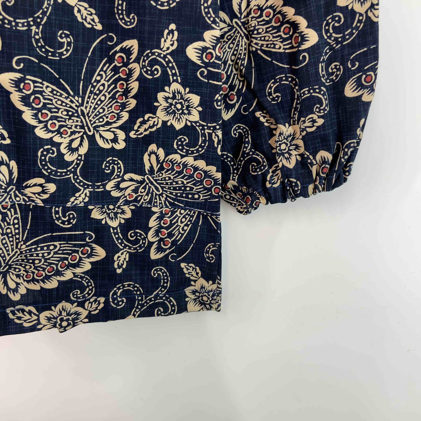 レディース 長袖シャツ/ブラウス 総柄 ネイビー