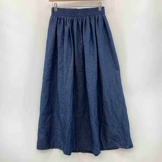 レディース ロングスカート デニムフレアスカート ウエストゴム