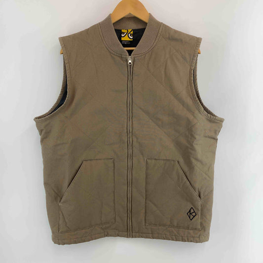 krooked クルックト　メンズ  キルティングベスト　ベージュ