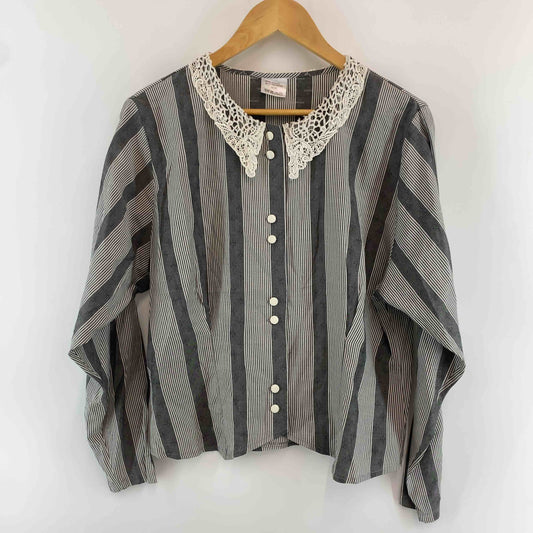 レディース 総柄 シャツ/ブラウス(七部/長袖) レース ストライプ