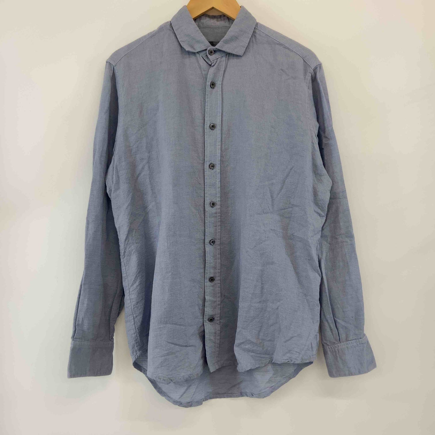 ヴィンテージ メンズ ブルー 長袖シャツ