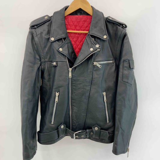 ヴィンテージ メンズ ライダースジャケット ブラック 牛革 スリーブファスナー