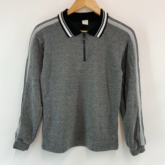 レディース ジップアップ ニットポロ アメリカ製 モノトーン